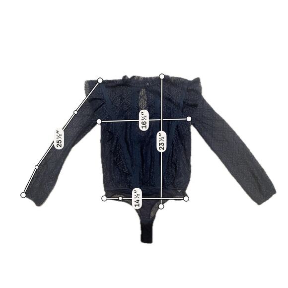 Free People Blouse Womens Small Black Lace Sheer Ruffle High Neck Long Sleeve - Picture 4 of 8